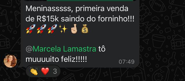 Print: Meninas, primeira venda de R$ 15 mil saindo do forno!